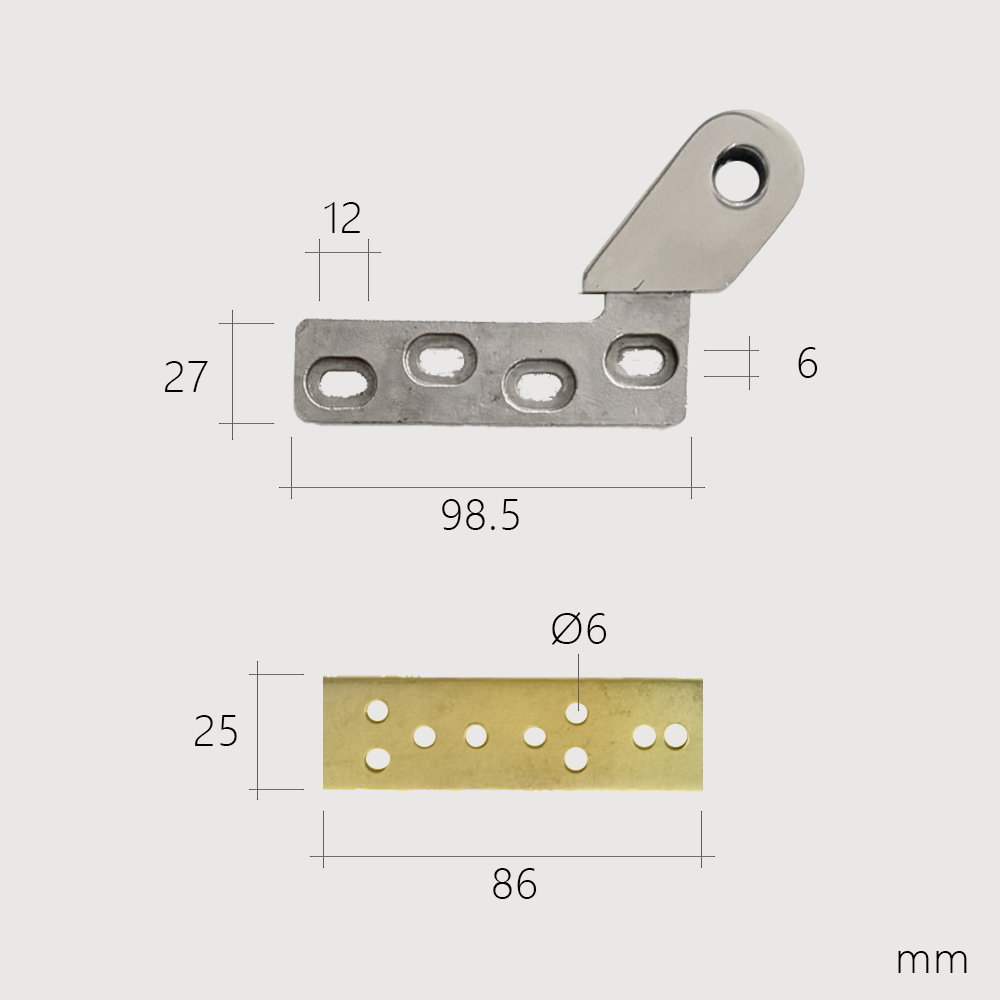 自由鉸鍊 CH-A201C 尺寸標示