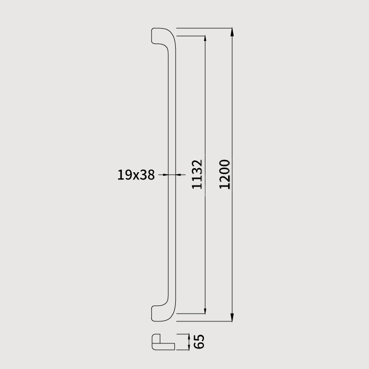 CH-1665把手  尺寸圖