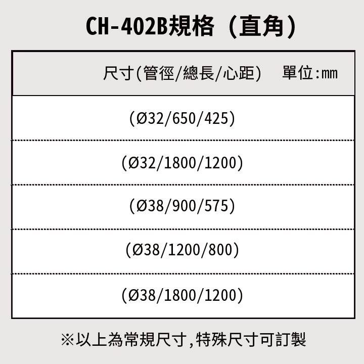 CH-402 B 尺寸表