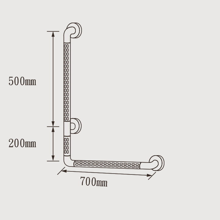 CH-8803 U型固定扶手 尺寸圖
