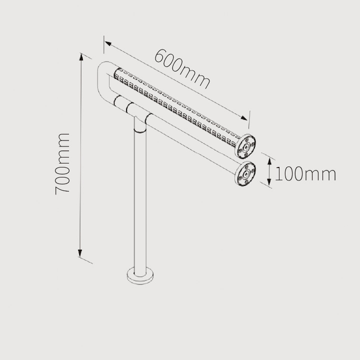 CH-8809 落地U型扶手 尺寸圖