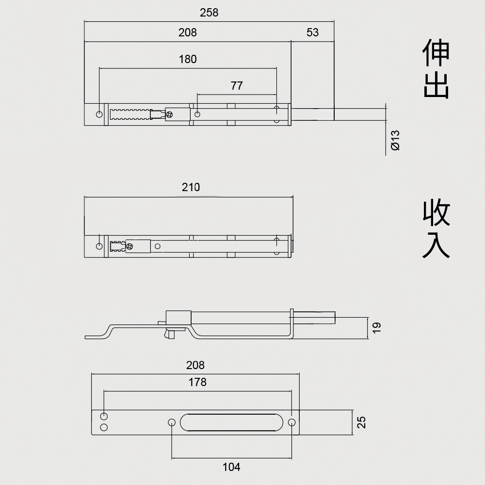 (金冠重型)ST3621天地栓 尺寸圖